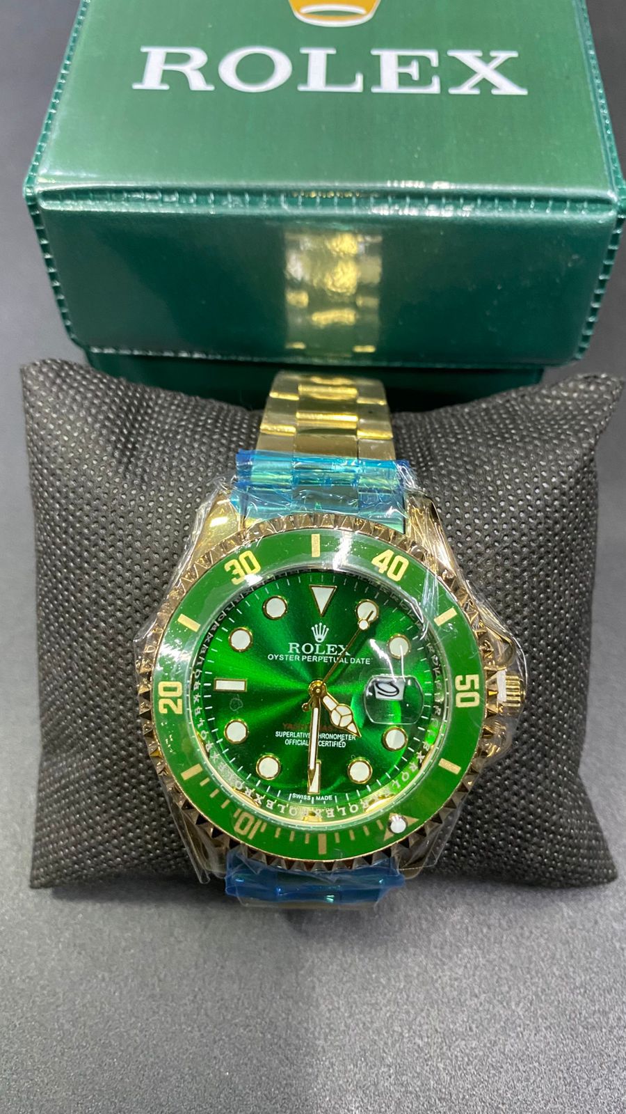 RELOGIO ROLEX DOURADO E VERDE