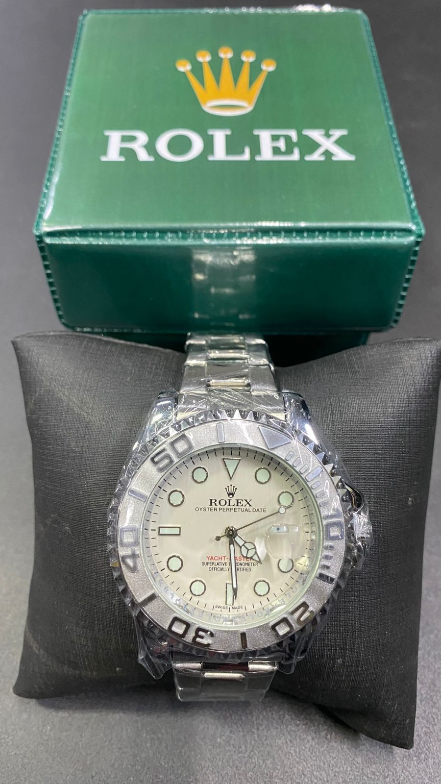 RELOGIO ROLEX PRATA FUNDO BRANCO
