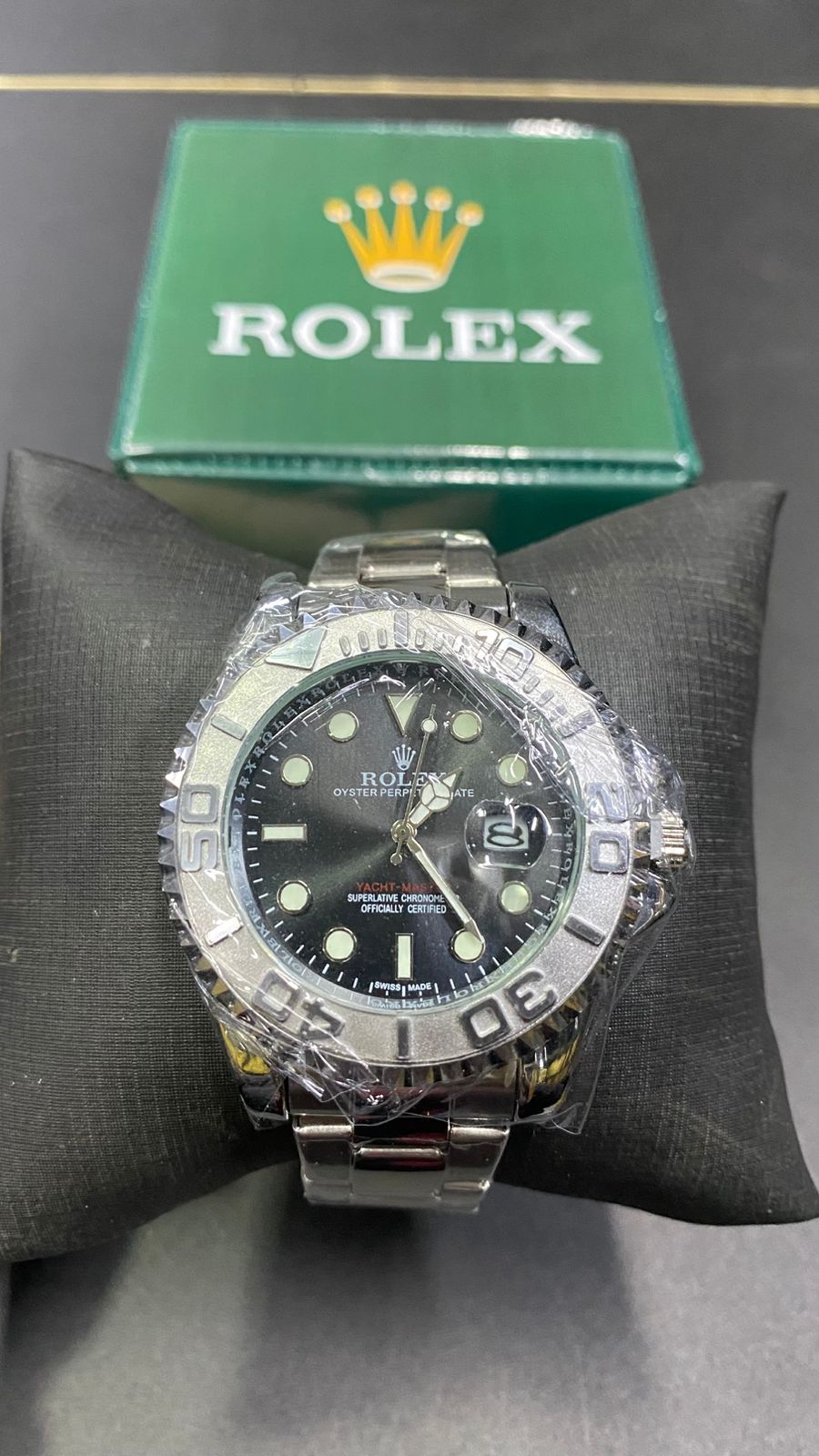 RELOGIO ROLEX PRATA FUNDO PRETO