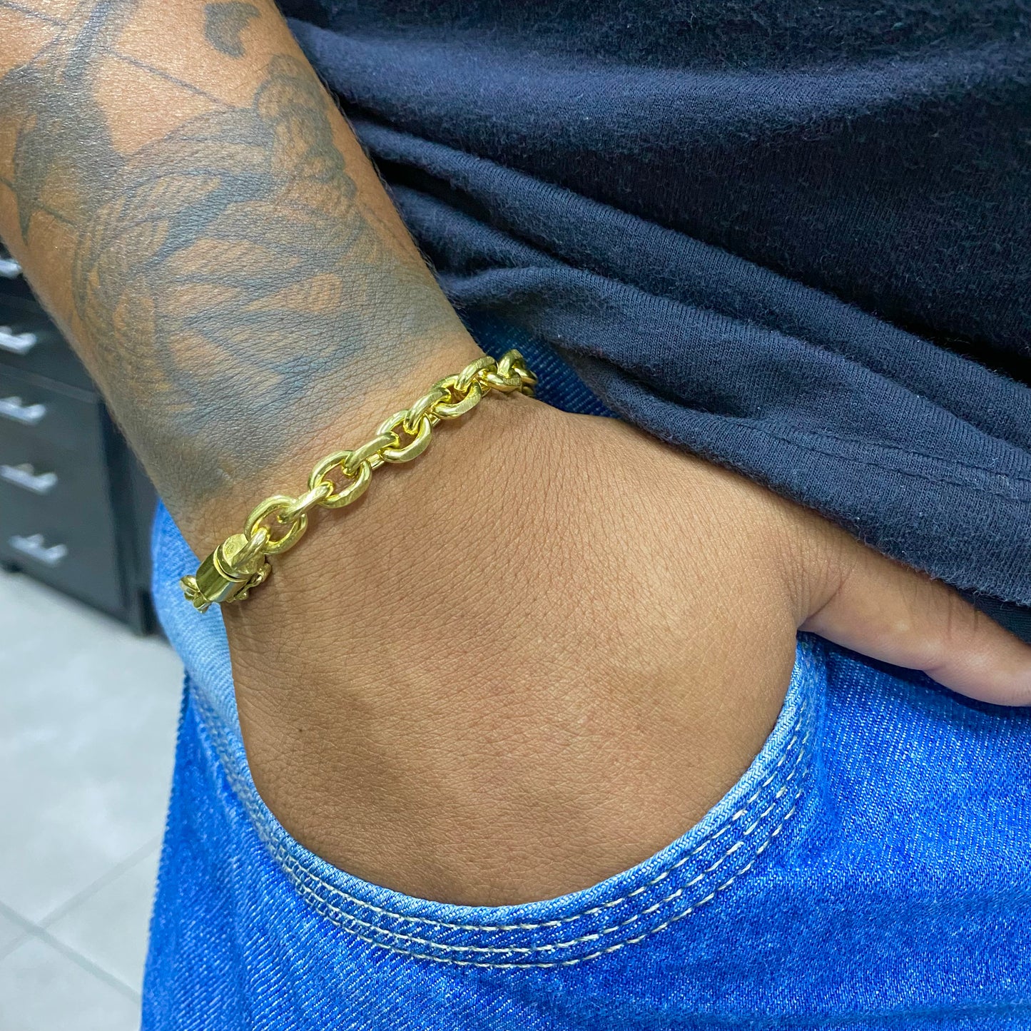 PULSEIRA ELO CADEADO 10MM - WRDJOIAS