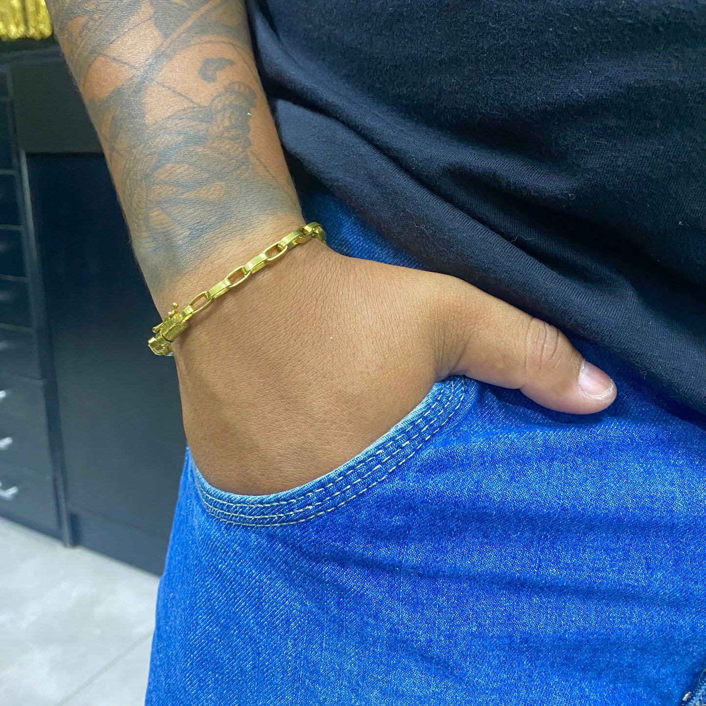 PULSEIRA ELO TIJOLINHO 4MM - WRDJOIAS