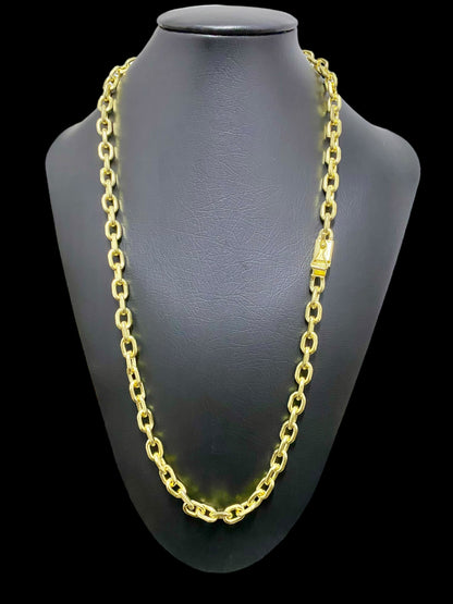 CORRENTE ELO CADEADO QUINA 10MM - 70CM + PULSEIRA BRINDE