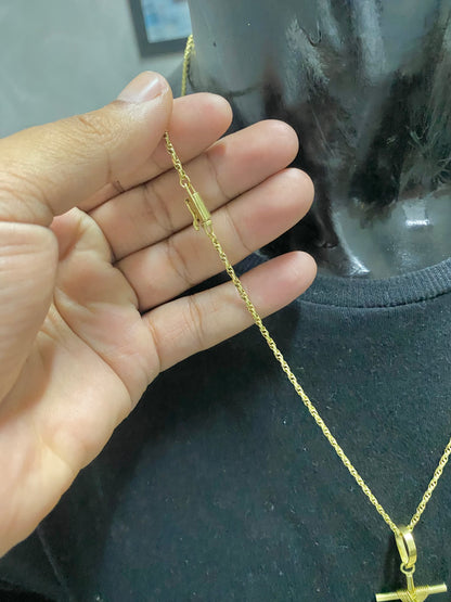 CORRENTE ELO TRANÇADO 2MM + CRUZ PALITO