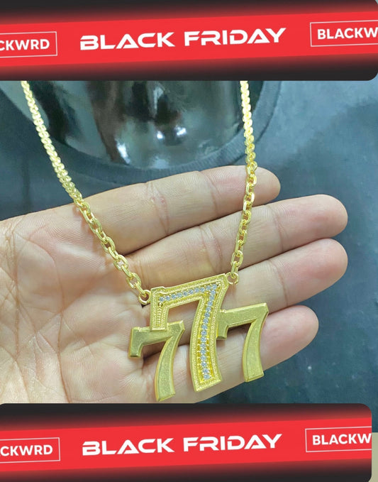 CORRENTE ELO PERSONALIZADO CADEADO 5MM COM PINGENTE 777 CRAVEJADO