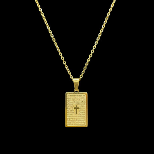 CORRENTE CADEADO 2 MM + PING PLACA PAI NOSSO