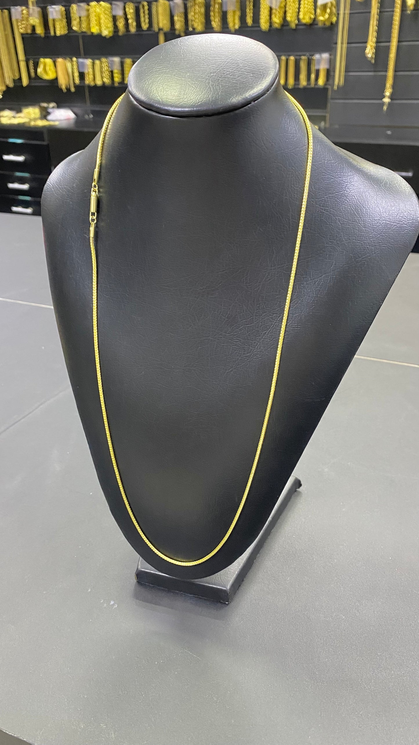 CORRENTE ELO CORDA TRANÇADINHO 2MM C / FECHO CANHÃO