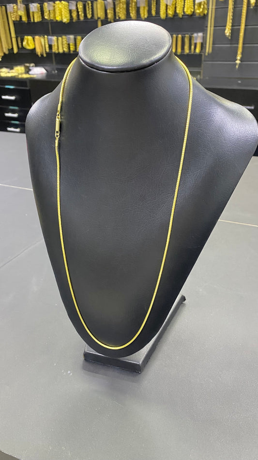 CORRENTE ELO CORDA TRANÇADINHO 2MM C / FECHO CANHÃO
