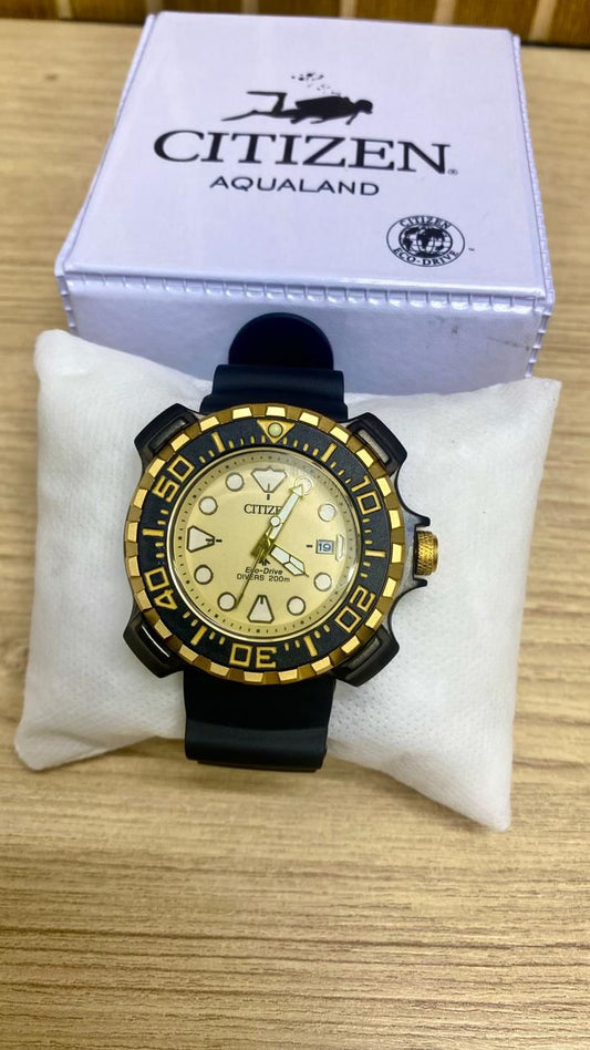 RELOGIO CITZEN PULSEIRA BORRACHA PRETA CATRACA GIRÁTORIA