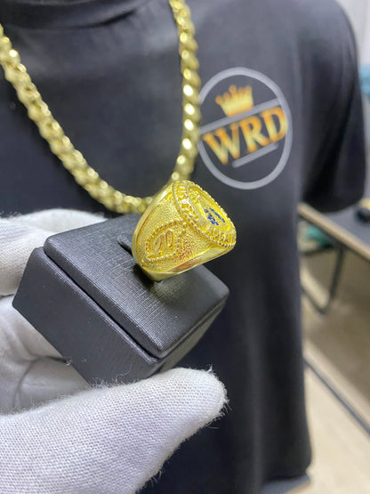 ANEL NOSSA SENHORA CRAVEJADA COM TERÇO NA LATERAL - WRDJOIAS