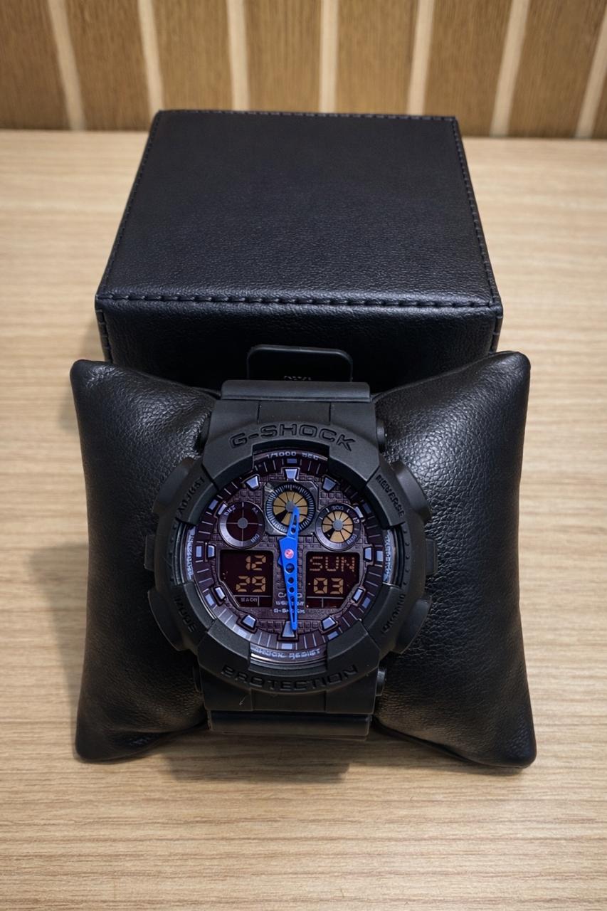 GSHOCK PRETO PONTEIRO AZUL AUTOMÁTICO