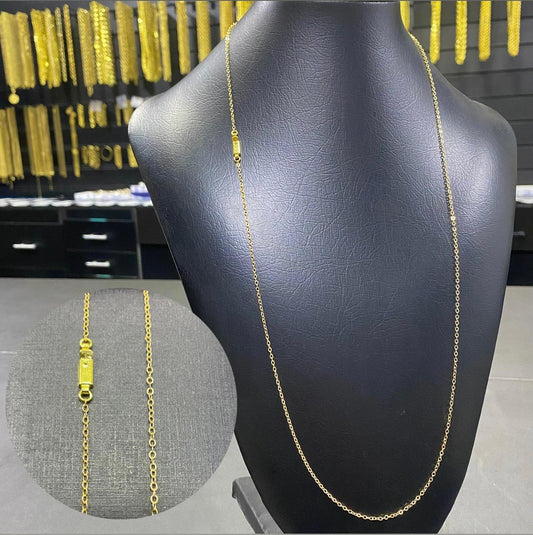 CORRENTE ELO CADEADO QUINA BOLEADINHO 1MM