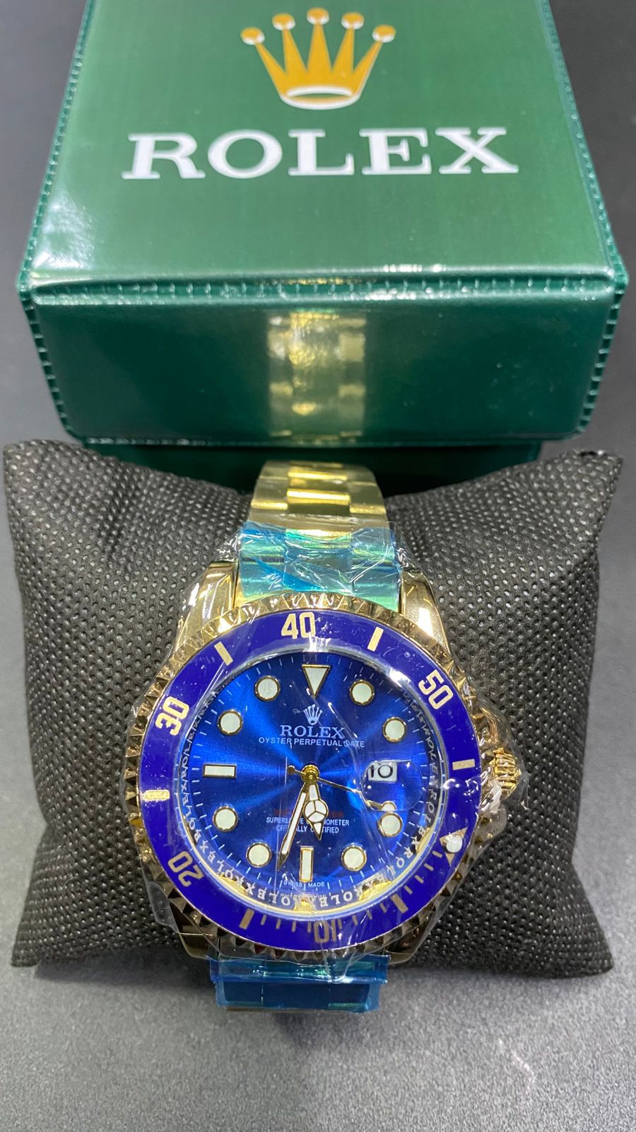 RELOGIO ROLEX DOURADO E AZUL