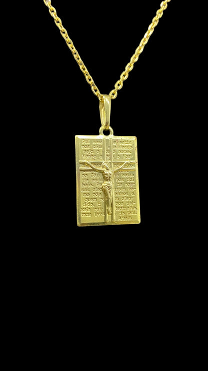 PINGENTE JESUS C/ORAÇÃO PAI NOSSO - WRDJOIAS