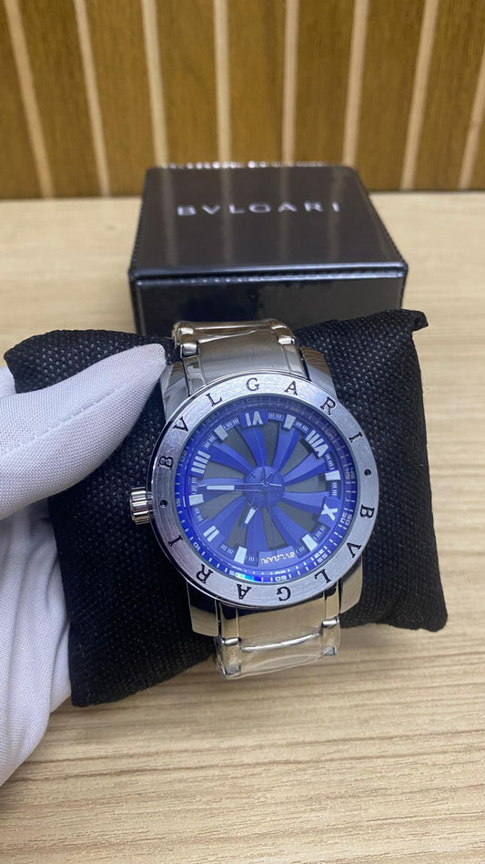 RELOGIO BVLGARI CINZA\AZUL