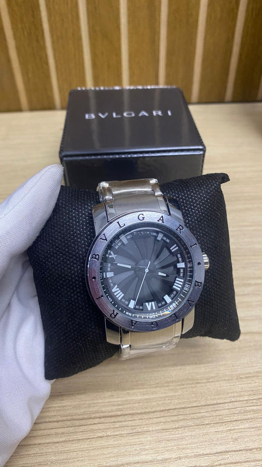 RELOGIO BVLGARI CINZA\PRETO