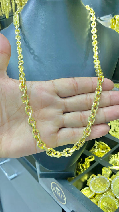 CORRENTE ELO CADEADO QUINA 10MM - 70CM + PULSEIRA BRINDE