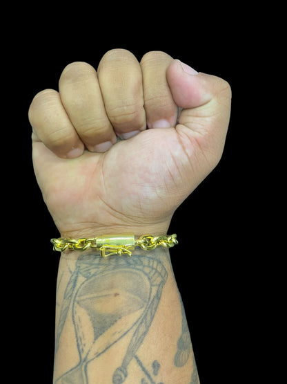 PULSEIRA CADEADO QUINA 8MM - WRDJOIAS