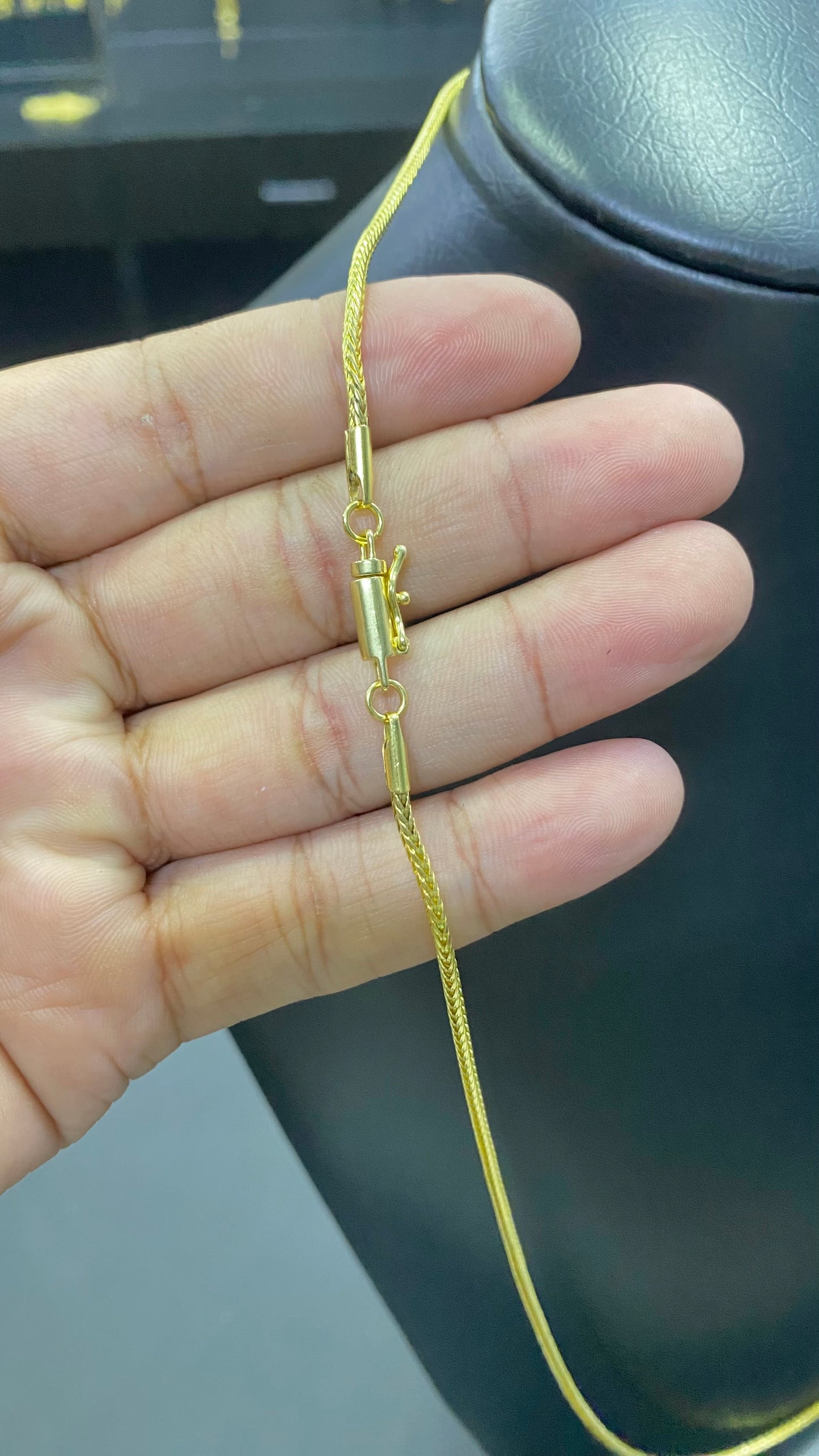 CORRENTE ELO CORDA TRANÇADINHO 2MM C / FECHO CANHÃO