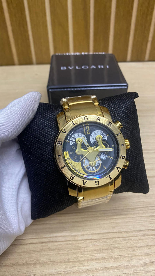 RELOGIO BVLGARI DOURADO\PRETO