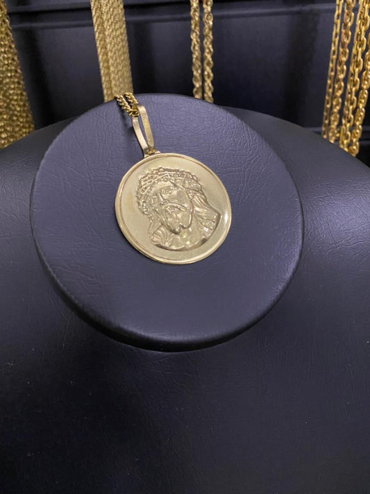 PINGENTE MEDALHA REDONDO JESUS - WRDJOIAS