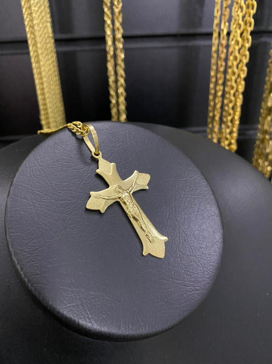 PINGENTE CRUZ COM JESUS DENTRO - WRDJOIAS
