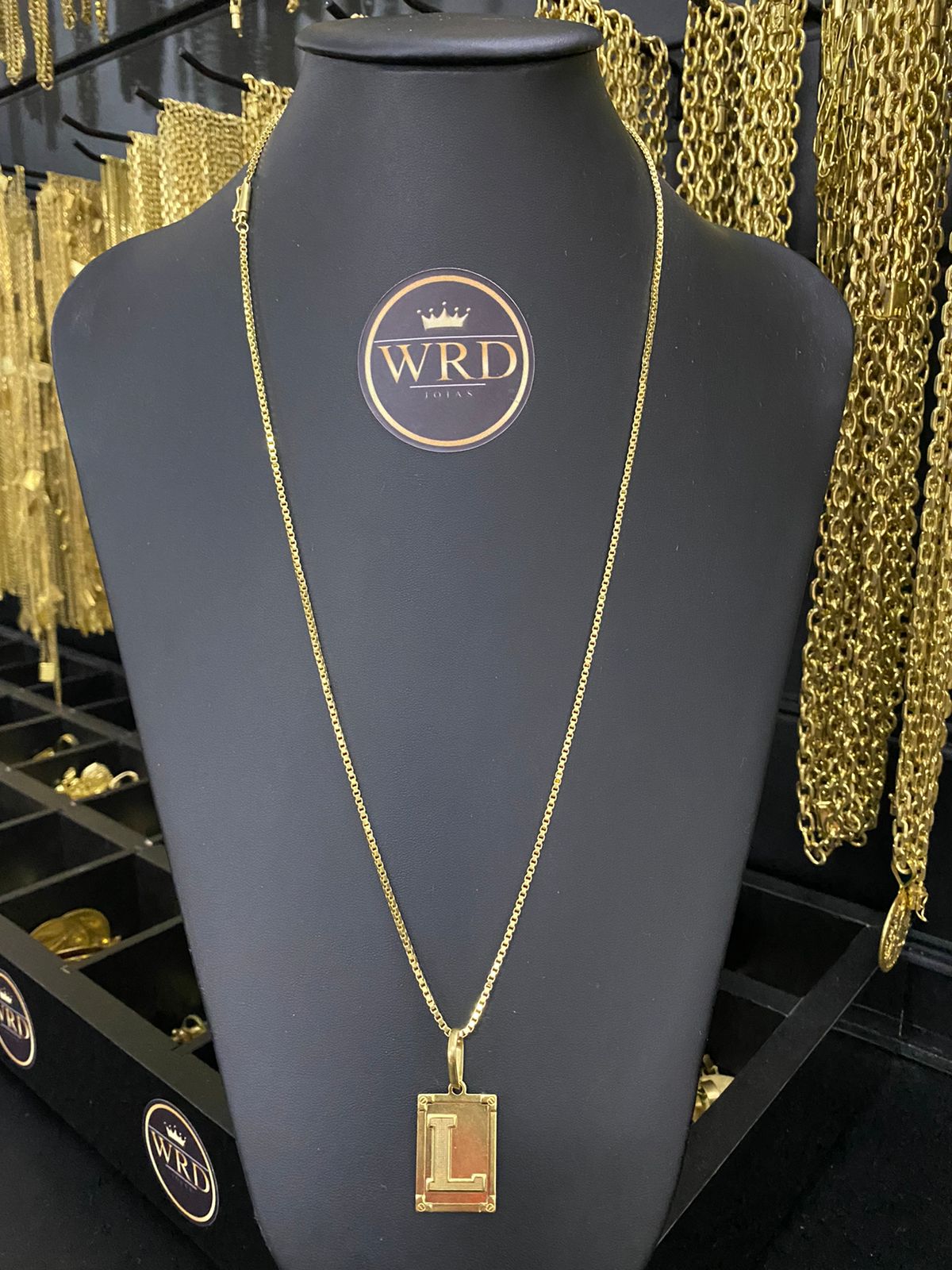 CORRENTE VENEZIANA + PINGENTE LETRA L - WRDJOIAS