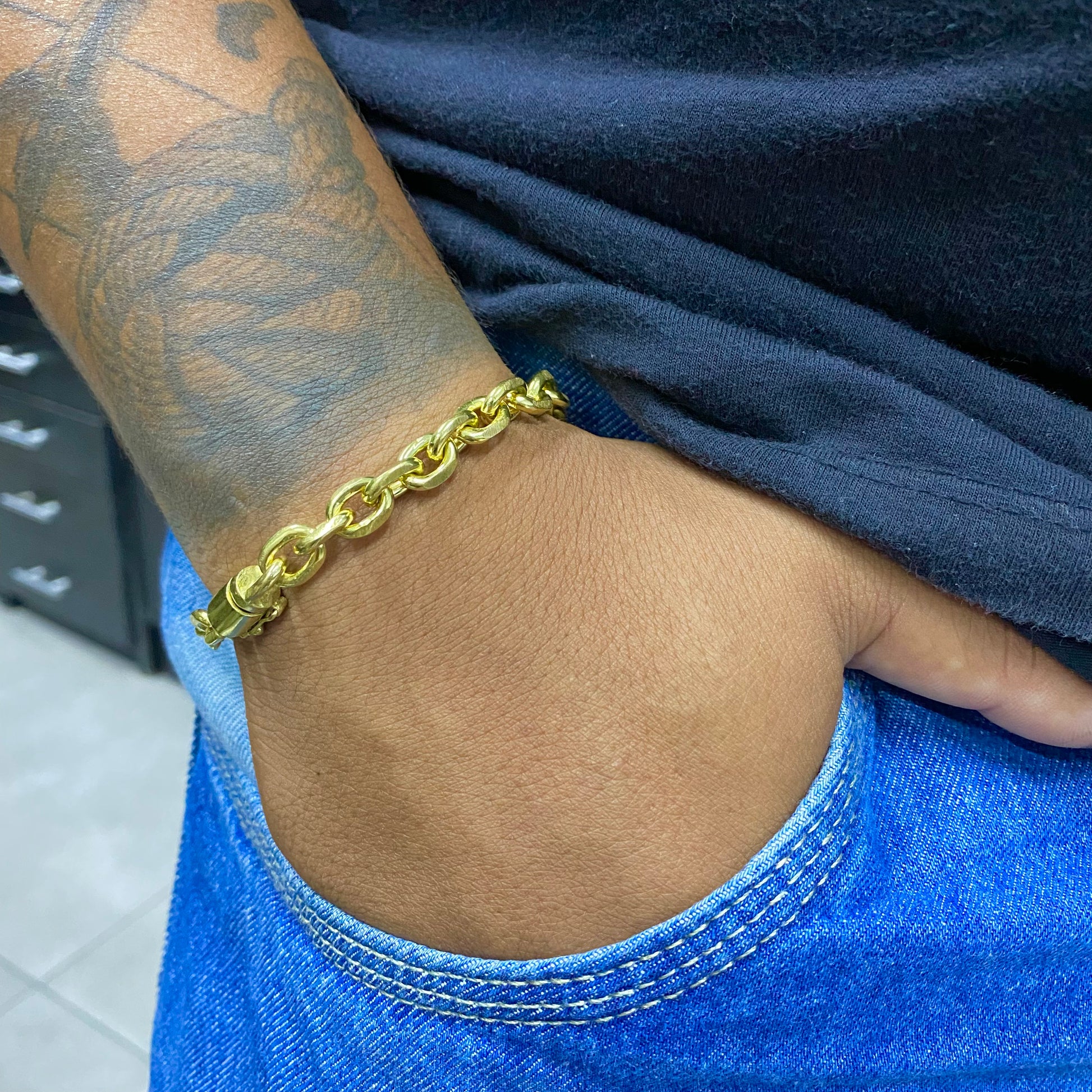 PULSEIRA ELO CADEADO 10MM - WRDJOIAS