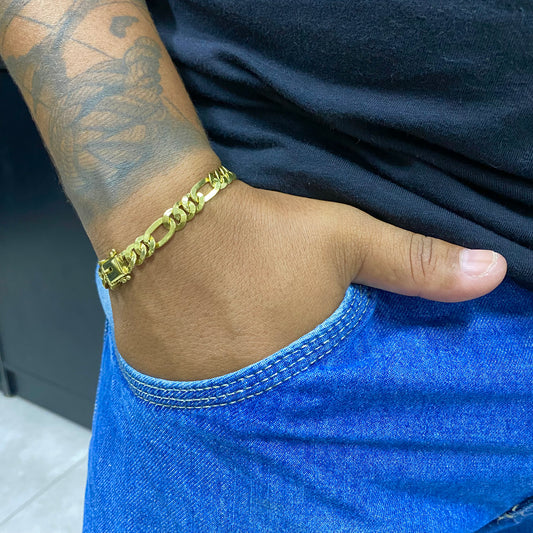 PULSEIRA ELO 3x1 LAMINADA 4MM - WRDJOIAS