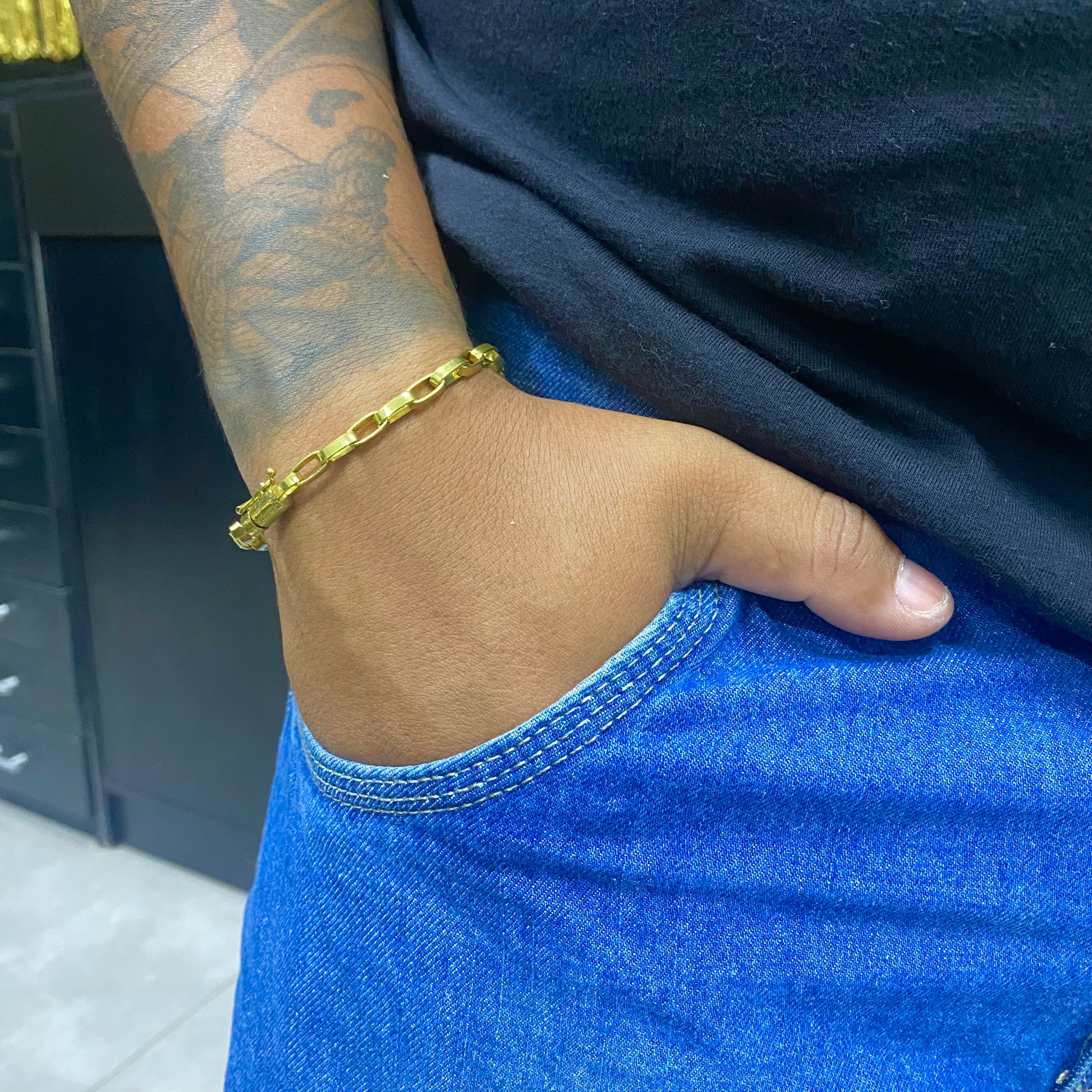 PULSEIRA ELO TIJOLINHO 4MM - WRDJOIAS