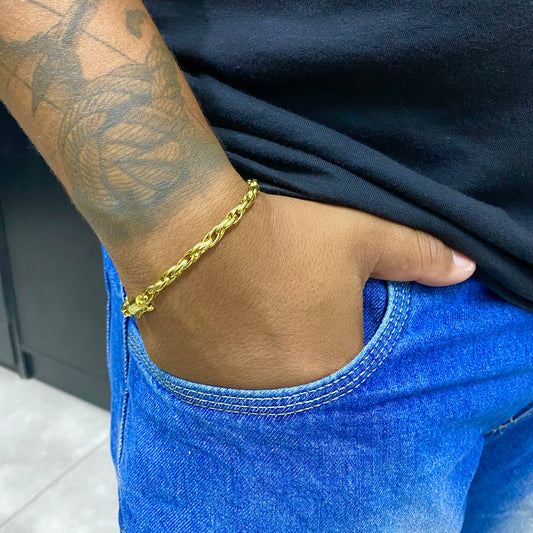 PULSEIRA ELO TRANÇADO 5MM - WRDJOIAS